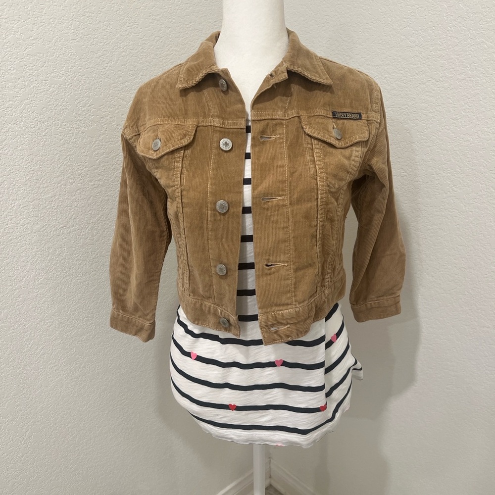 🤎Lucky Brand Tan Corduroy Jacket with Button Detail